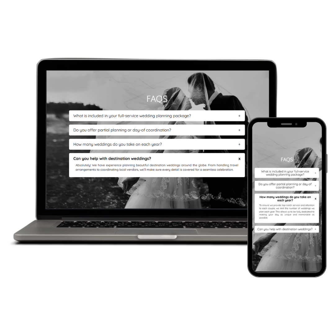 Interactive photo and text dropdown
